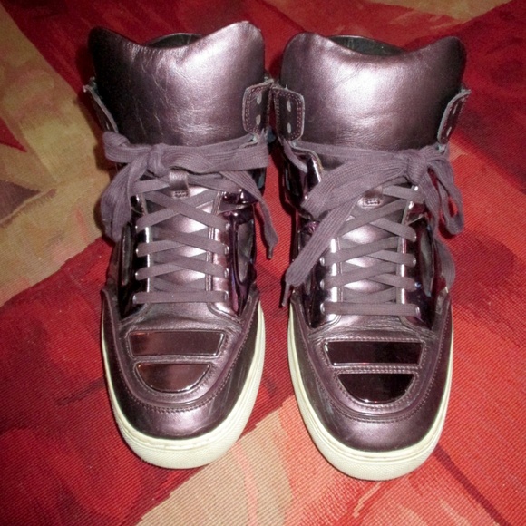 Alejandro Ingelmo Metallic Aubergine leather Tron - Picture 2 of 5